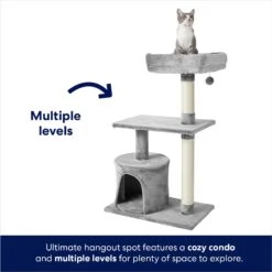 Frisco 38-in Cat Tree With Condo, Top Perch & Toy -Cat Supplies 214377 PT2. AC SS1800 V1667229266