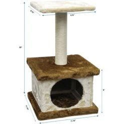 Go Pet Club 22-in Economical Cat Tree Condo, Beige/Brown 9 Go Pet Club 22-in Economical Cat Tree Condo, Beige/Brown -Cat Supplies 216916 PT3. AC SS1800 V1671226226