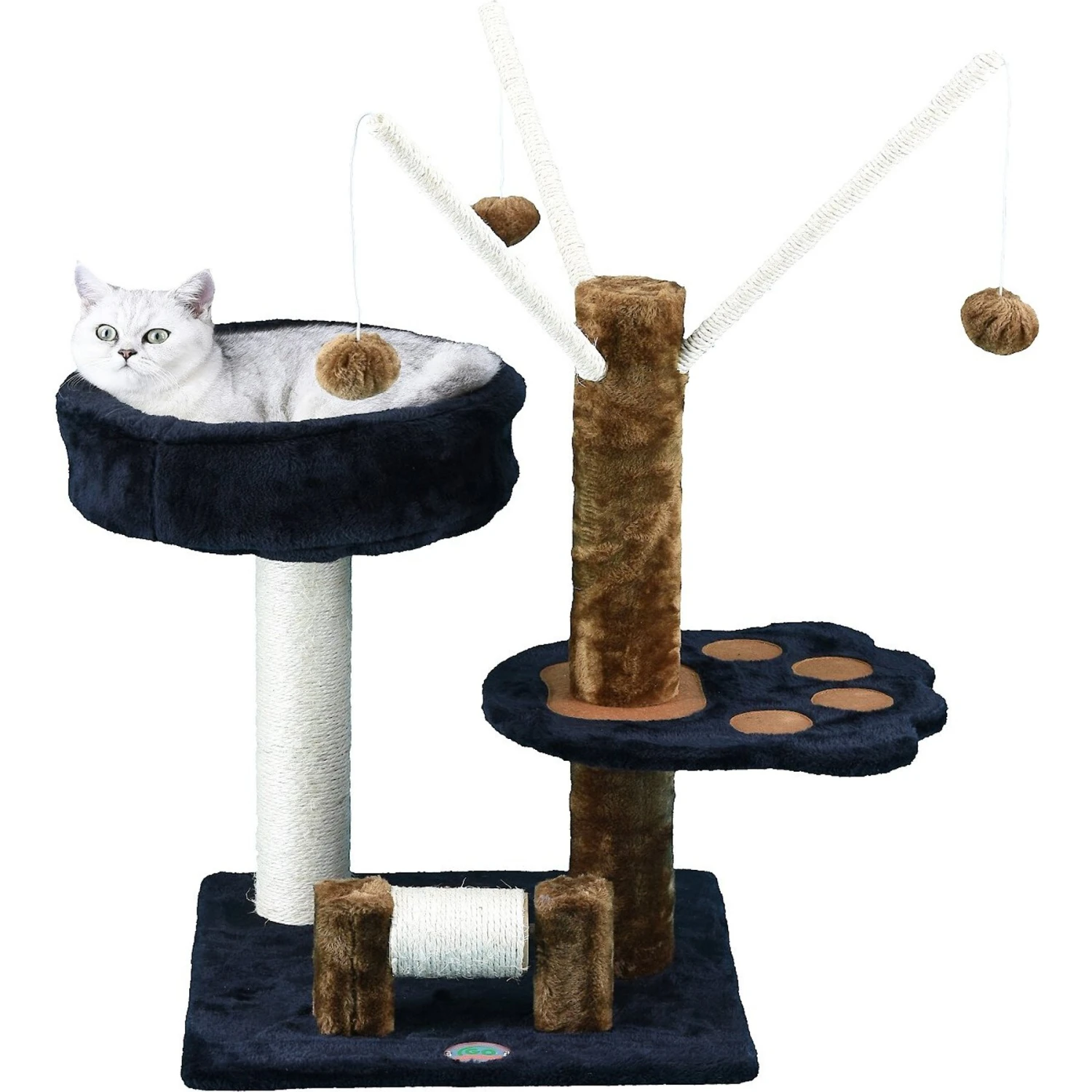Go Pet Club 32-in Perch Cat Tree, Brown/Black 4 Go Pet Club 32-in Perch Cat Tree, Brown/Black - Image 2