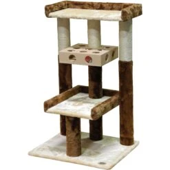 Go Pet Club 34-in IQ Busy Box Cat Tree, Beige -Cat Supplies 216972 pt2. AC SS1800 V1579195382