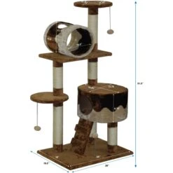 Go Pet Club 51.5-in Cat Tree Condo, Beige/ Brown -Cat Supplies 217045 PT3. AC SS1800 V1671226284