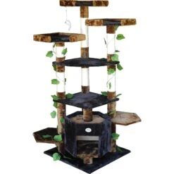 Go Pet Club 67-in Forest With Leaves Cat Tree, Blue/ Brown -Cat Supplies 217121 pt2. AC SS1800 V1579195990