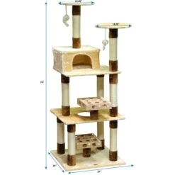 Go Pet Club 74-in IQ Busy Box Cat Tree Condo, Beige 9 Go Pet Club 74-in IQ Busy Box Cat Tree Condo, Beige -Cat Supplies 217148 PT3. AC SS1800 V1671226226