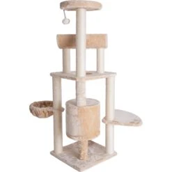 Armarkat 58-in Cat Tower & Ramp Cat Tree, Beige -Cat Supplies 218997 PT6. AC SS1800 V1603336004