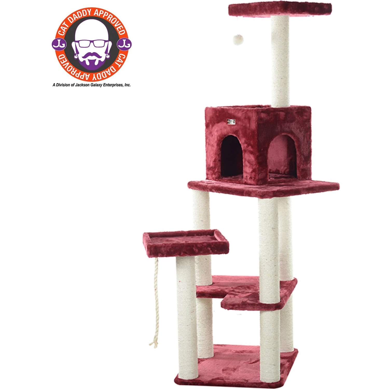 Armarkat 69-in Faux Fur Covered House & Cat Tree 5 Armarkat 69-in Faux Fur Covered House & Cat Tree - Image 3