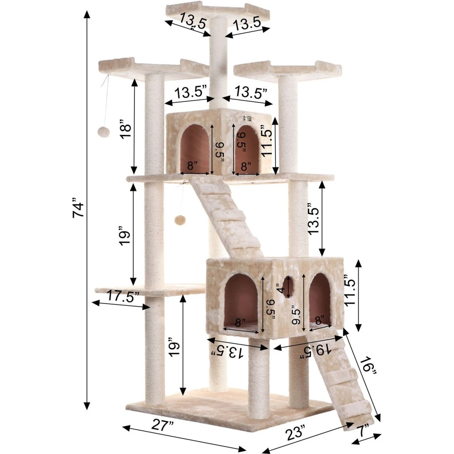 Armarkat 74-in Multi-Level Cat Tree 8 Armarkat 74-in Multi-Level Cat Tree - Image 6
