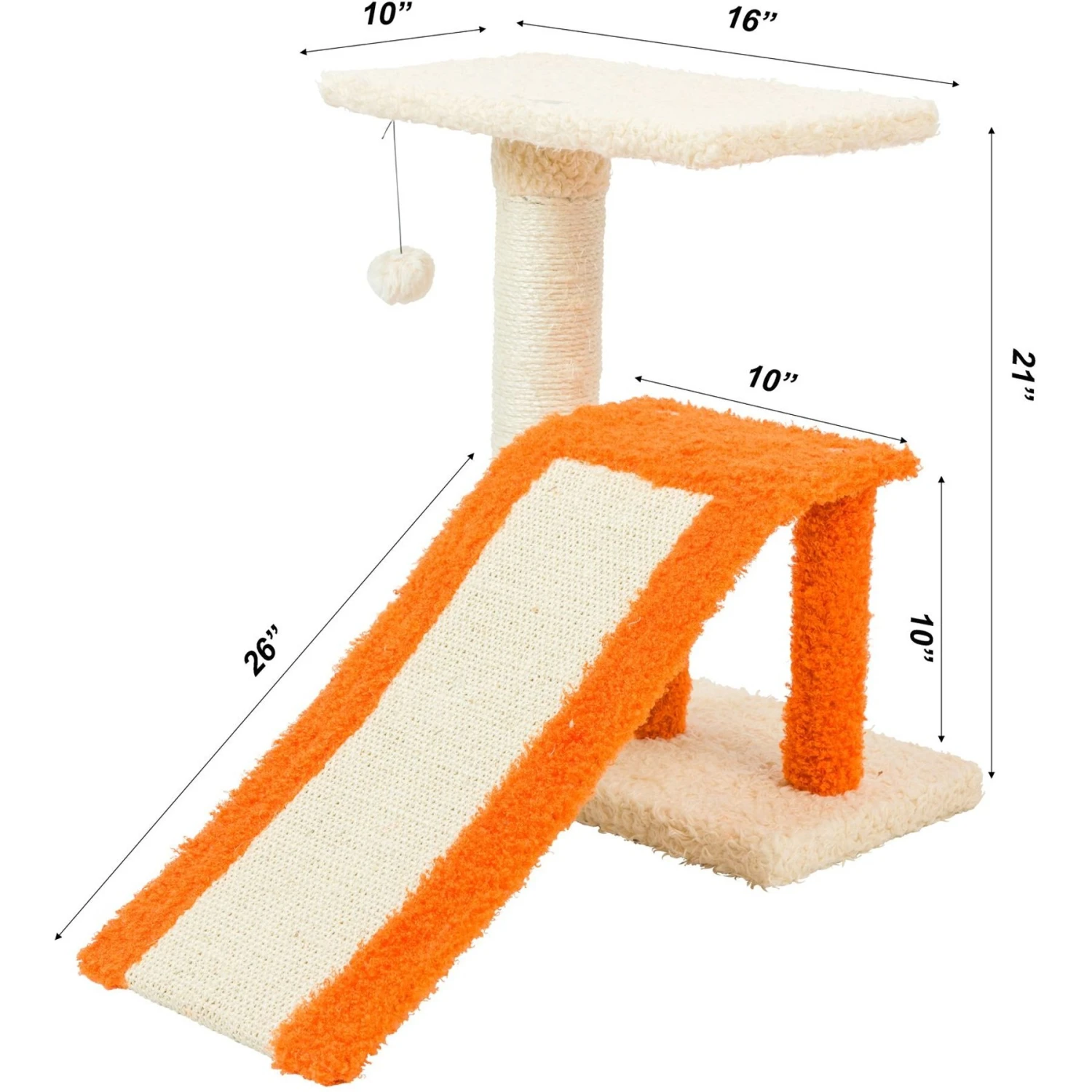 Armarkat Real Wood Sisal Carpet Ramp & Two-Level Platform Cat Tree 10 Armarkat Real Wood Sisal Carpet Ramp & Two-Level Platform Cat Tree - Image 8