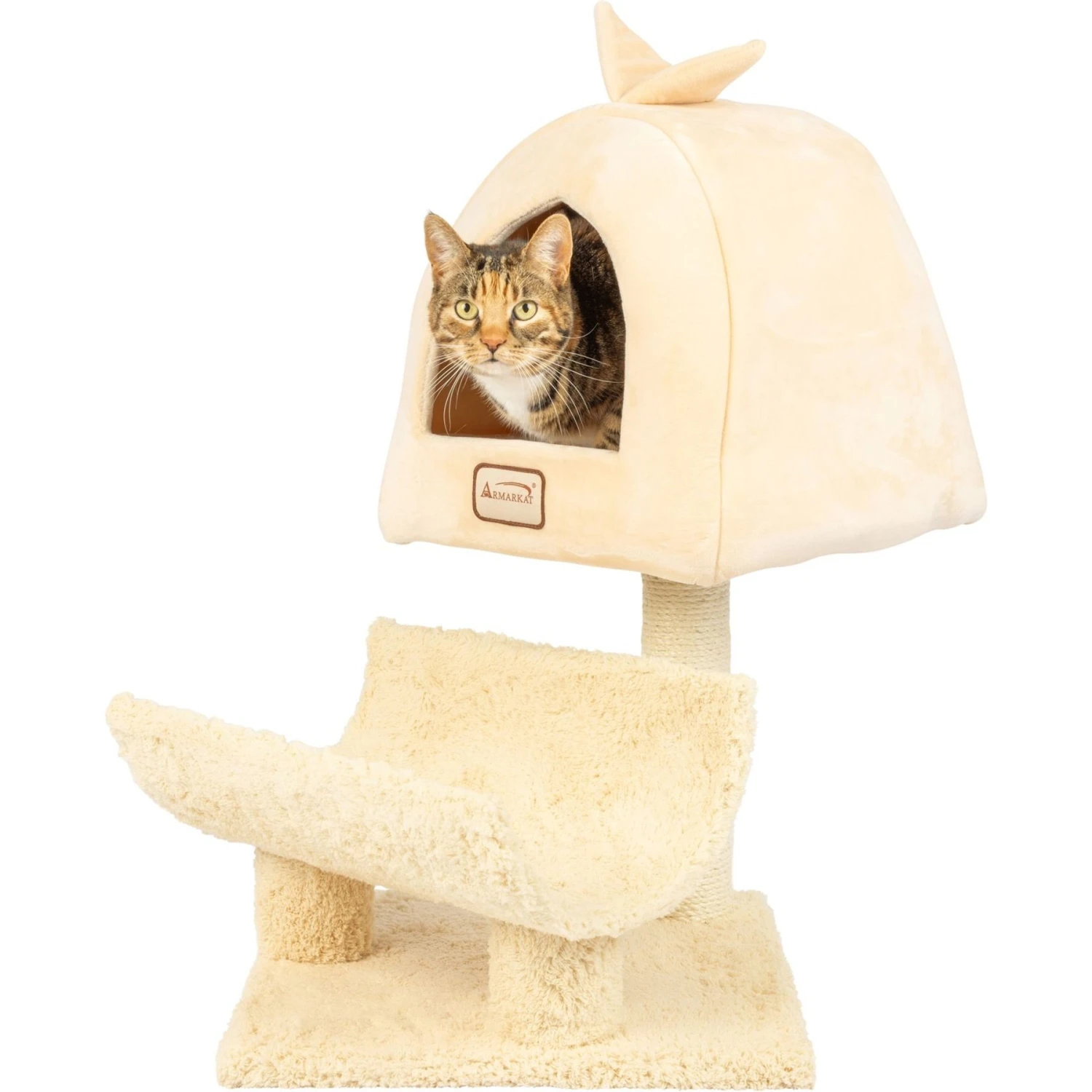 Armarkat 31-in Cat Scratching Post & Condo Cat Tree, Goldenrod 10 Armarkat 31-in Cat Scratching Post & Condo Cat Tree, Goldenrod - Image 8