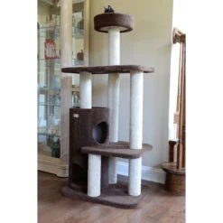 Armarkat 56-in Carpeted Condo Cat Tree, Brown -Cat Supplies 219018 PT3. AC SS1800 V1603333590