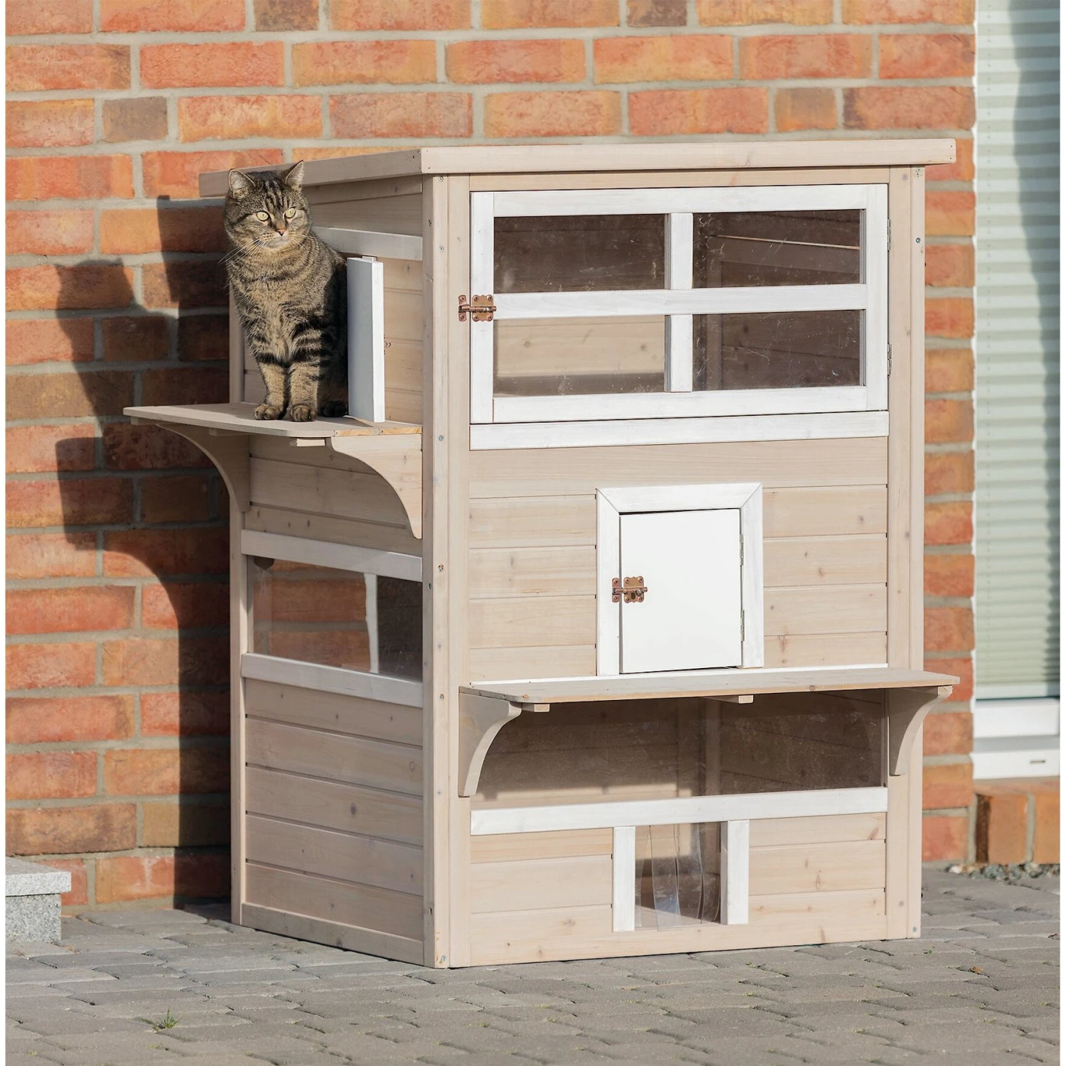 TRIXIE Natura Wooden 3-Story Retreat Cat House 3 TRIXIE Natura Wooden 3-Story Retreat Cat House