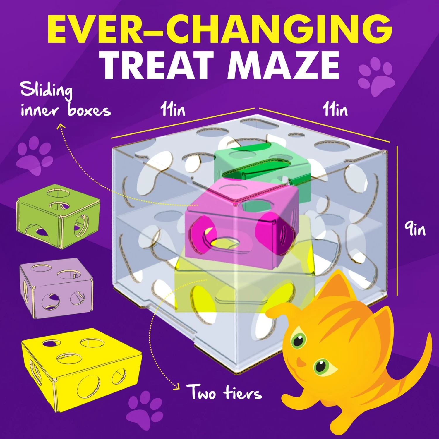 Cat Amazing Sliders Interactive Treat Maze & Puzzle Cat Toy 6 Cat Amazing Sliders Interactive Treat Maze & Puzzle Cat Toy - Image 4
