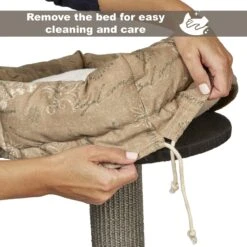 MidWest Feline Nuvo Cove 35-in Faux Fur Modern Cat Tree -Cat Supplies 226376 PT5. AC SS1800 V1583959094