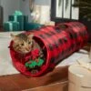 Frisco Holiday Buffalo Plaid Foldable Play Tunnel Cat Toy With Catnip -Cat Supplies 228549 MAIN. AC SS1800 V1632776567