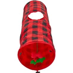 Frisco Holiday Buffalo Plaid Foldable Play Tunnel Cat Toy With Catnip 9 Frisco Holiday Buffalo Plaid Foldable Play Tunnel Cat Toy With Catnip -Cat Supplies 228549 PT2. AC SS1800 V1632774784