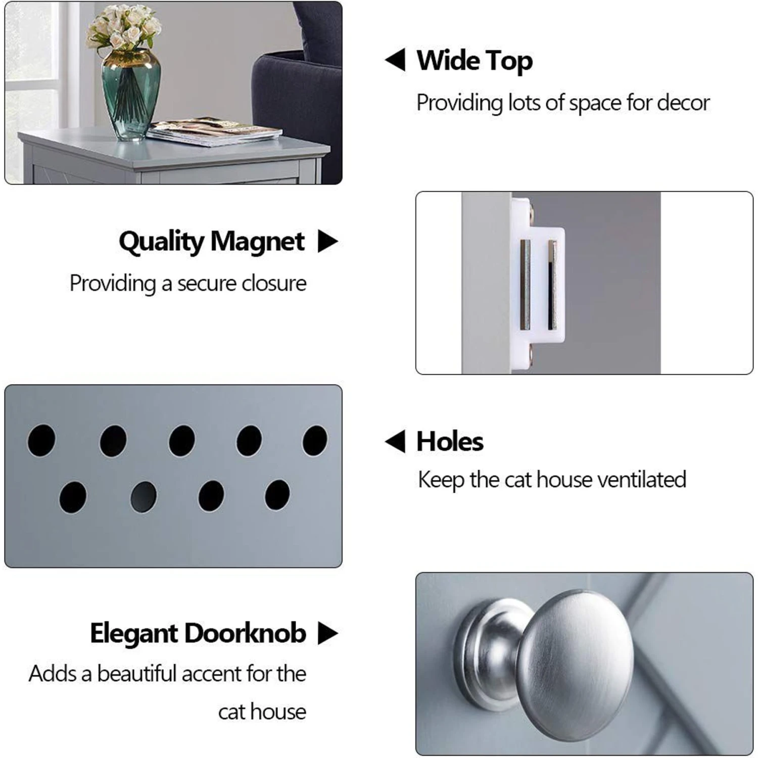 Unipaws Decorative Diamond-Design Cat Litter Box Enclosure 6 Unipaws Decorative Diamond-Design Cat Litter Box Enclosure - Image 4