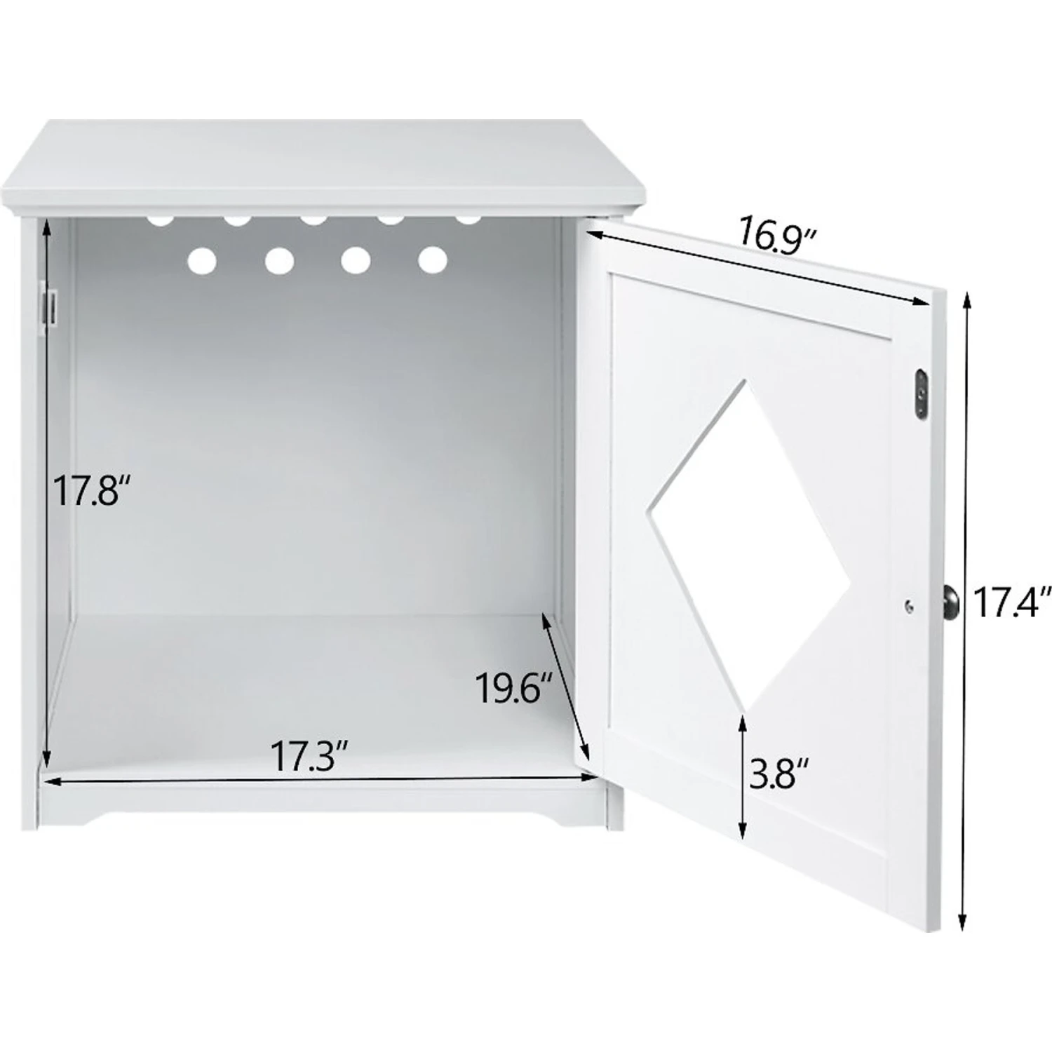 Unipaws Decorative Diamond-Design Cat Litter Box Enclosure 10 Unipaws Decorative Diamond-Design Cat Litter Box Enclosure - Image 8