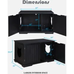 Sweet Barks Wooden Washroom Bench Cat Litter Box Enclosure 12 Sweet Barks Wooden Washroom Bench Cat Litter Box Enclosure -Cat Supplies 258683 PT3. AC SS1800 V1603834294