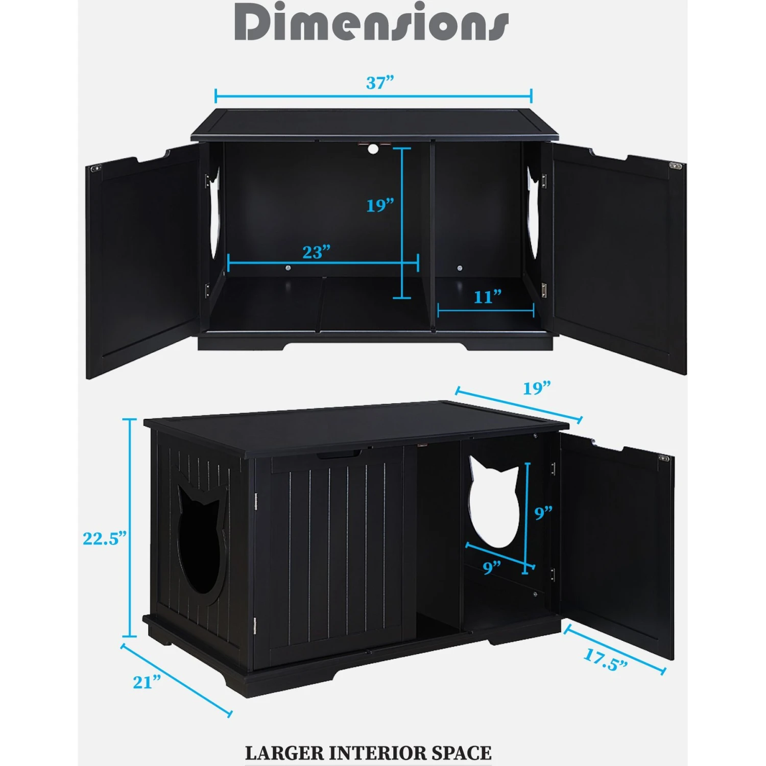 Sweet Barks Wooden Washroom Bench Cat Litter Box Enclosure 6 Sweet Barks Wooden Washroom Bench Cat Litter Box Enclosure - Image 4