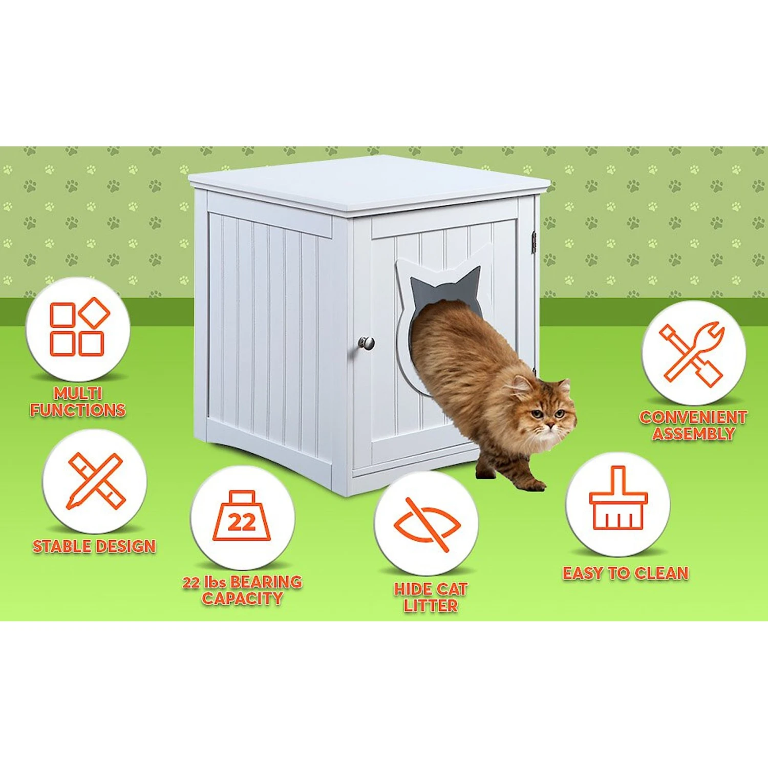 Sweet Barks Wooden Side Table Cat Litter Box Enclosure 8 Sweet Barks Wooden Side Table Cat Litter Box Enclosure - Image 6