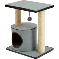 Two By Two The Cherry 20.9-in Felt Cat Condo, Grey -Cat Supplies 261425 PT2. AC SS1800 V1606148820