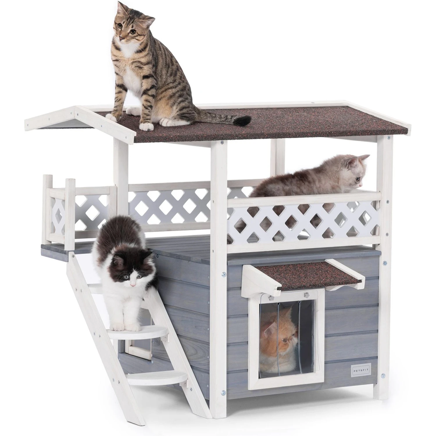 Petsfit Outdoor Cat House 3 Petsfit Outdoor Cat House