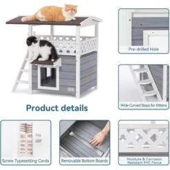 Petsfit Outdoor Cat House 10 Petsfit Outdoor Cat House -Cat Supplies 261505 PT4. AC SS1800 V1605660133