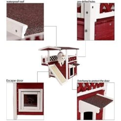 Petsfit Outdoor Cat House With Scratching Pad -Cat Supplies 261509 PT2. AC SS1800 V1605653808