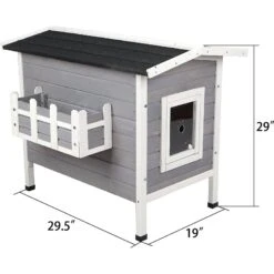 Petsfit Weatherproof Outdoor Cat House With Stairs 9 Petsfit Weatherproof Outdoor Cat House With Stairs -Cat Supplies 261514 PT1. AC SS1800 V1605644821
