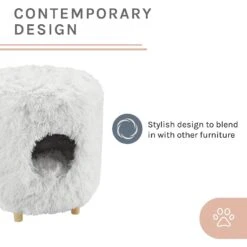 Sam's Pets Rocket 18-in Cat Tree Cylinder, White -Cat Supplies 261860 PT3. AC SS1800 V1634934108