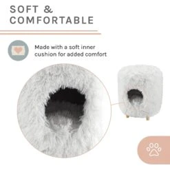 Sam's Pets Rocket 18-in Cat Tree Cylinder, White -Cat Supplies 261860 PT5. AC SS1800 V1634934115