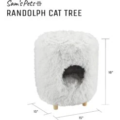 Sam's Pets Rocket 18-in Cat Tree Cylinder, White -Cat Supplies 261860 PT8. AC SS1800 V1634934082
