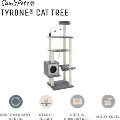 Sam's Pets Tyrone 70.5-in Cat Tree, Gray -Cat Supplies 261874 PT2. AC SS1800 V1635092802