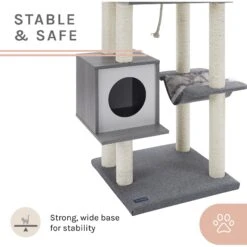 Sam's Pets Tyrone 70.5-in Cat Tree, Gray -Cat Supplies 261874 PT5. AC SS1800 V1635095820