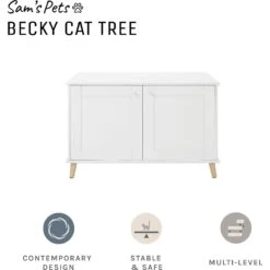 Sam's Pets Becky 24.5-in Cat Tree End Table & Litter Box Enclosure, White 12 Sam's Pets Becky 24.5-in Cat Tree End Table & Litter Box Enclosure, White -Cat Supplies 261880 PT2. AC SS1800 V1635094930