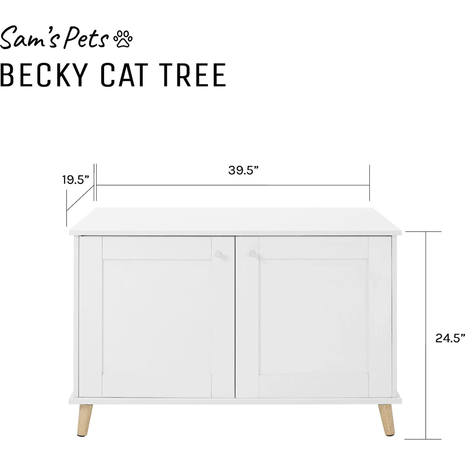 Sam's Pets Becky 24.5-in Cat Tree End Table & Litter Box Enclosure, White 10 Sam's Pets Becky 24.5-in Cat Tree End Table & Litter Box Enclosure, White - Image 8