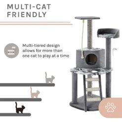 Sam's Pets Dazzle 47-in Cat Scratching Tree, Gray -Cat Supplies 261898 PT3. AC SS1800 V1635094653