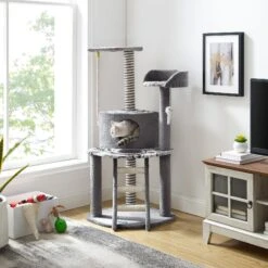 Sam's Pets Dazzle 47-in Cat Scratching Tree, Gray -Cat Supplies 261898 PT7. AC SS1800 V1635094638