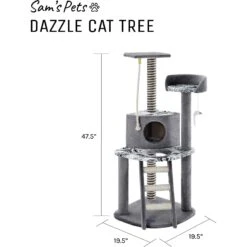Sam's Pets Dazzle 47-in Cat Scratching Tree, Gray -Cat Supplies 261898 PT8. AC SS1800 V1635094644