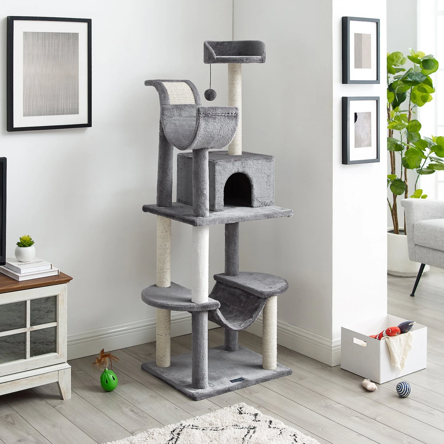 Sam's Pets Submarine 60-in Gray Hard Box Cat Tree, Gray 3 Sam's Pets Submarine 60-in Gray Hard Box Cat Tree, Gray