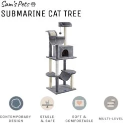 Sam's Pets Submarine 60-in Gray Hard Box Cat Tree, Gray 13 Sam's Pets Submarine 60-in Gray Hard Box Cat Tree, Gray -Cat Supplies 261902 PT2. AC SS1800 V1635094580