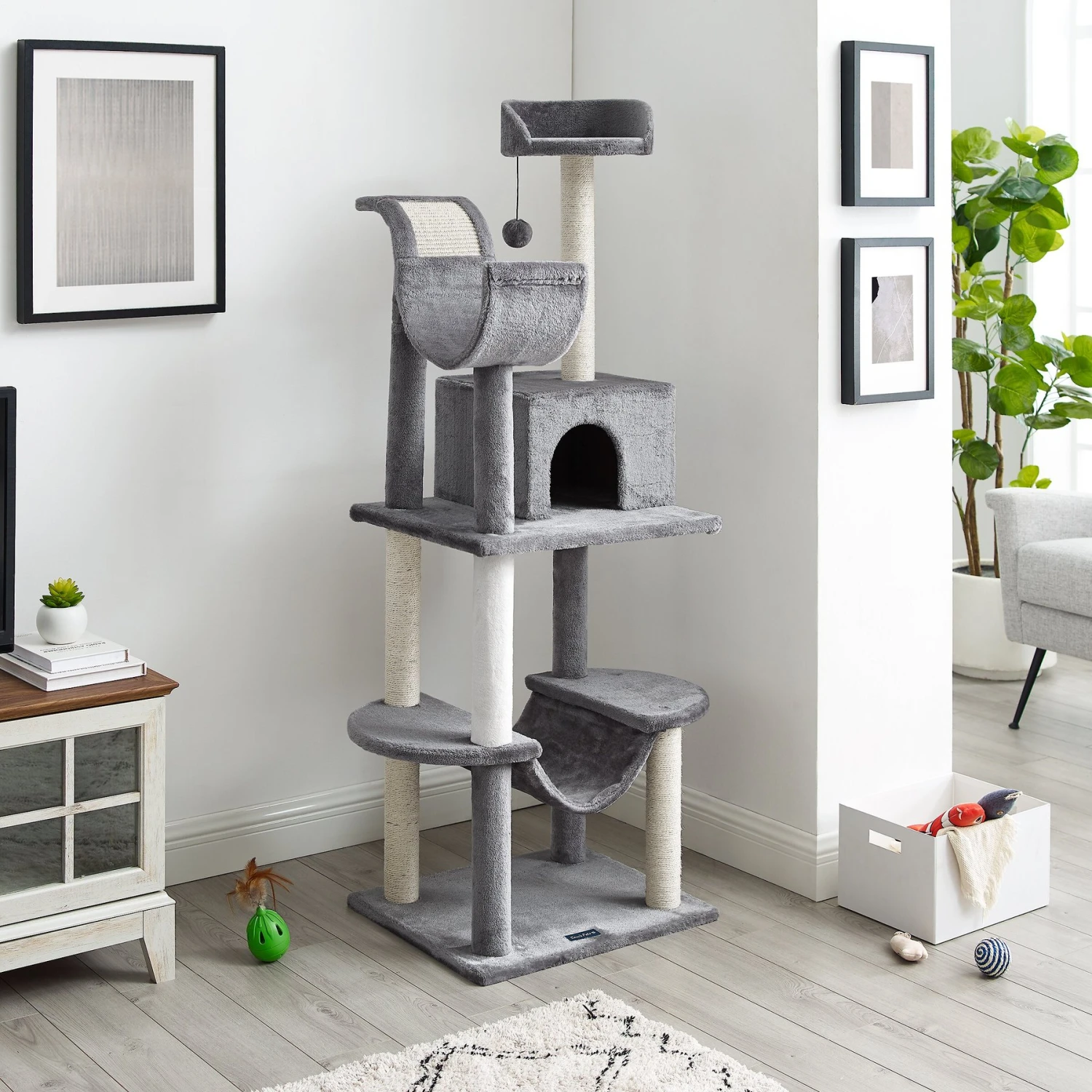 Sam's Pets Submarine 60-in Gray Hard Box Cat Tree, Gray 10 Sam's Pets Submarine 60-in Gray Hard Box Cat Tree, Gray - Image 8