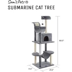 Sam's Pets Submarine 60-in Gray Hard Box Cat Tree, Gray 19 Sam's Pets Submarine 60-in Gray Hard Box Cat Tree, Gray -Cat Supplies 261902 PT8. AC SS1800 V1635014776