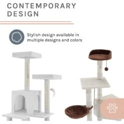Sam's Pets Sam 54-in Cat Tree, White -Cat Supplies 261906 PT4. AC SS1800 V1635094295
