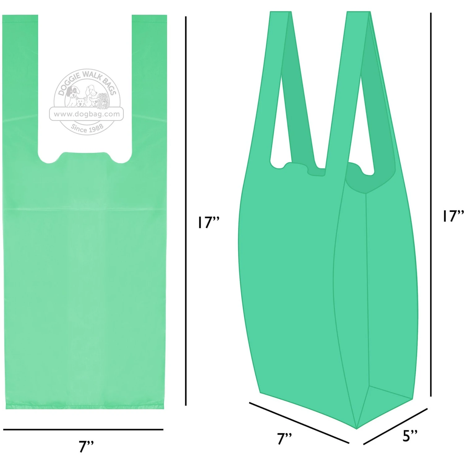 Doggie Walk Bags Unscented Tie Handle Cat Litter Bags, Green, 140 Count 5 Doggie Walk Bags Unscented Tie Handle Cat Litter Bags, Green, 140 Count - Image 3