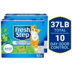 Fresh Step Advanced Refreshing Gain Scented Clumping Clay Cat Litter, 18.5-lb Box, 2 Pack