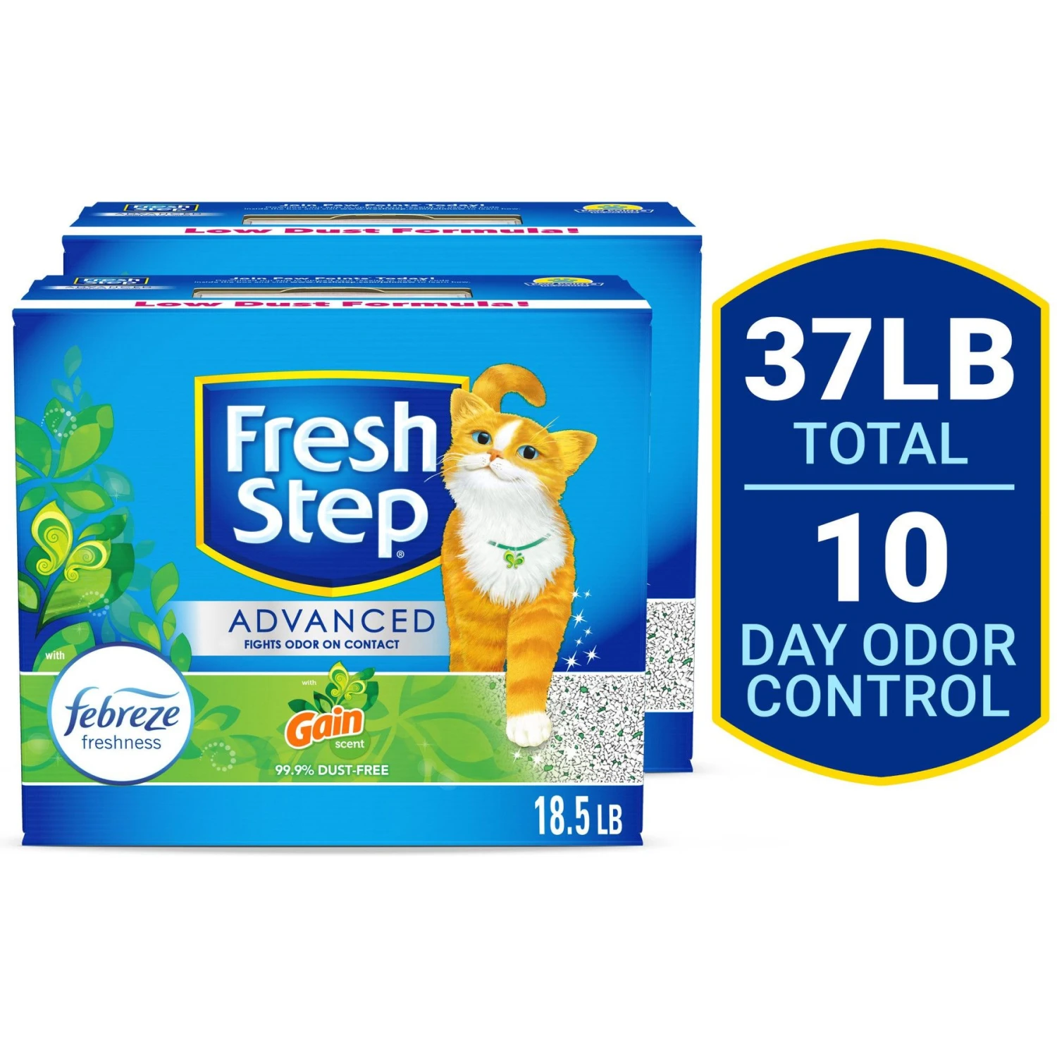 Fresh Step Advanced Refreshing Gain Scented Clumping Clay Cat Litter, 18.5-lb Box, 2 Pack 3 Fresh Step Advanced Refreshing Gain Scented Clumping Clay Cat Litter, 18.5-lb Box, 2 Pack