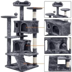 Yaheetech 54.5" H Multilevel Indoor Cat Tree & Condo -Cat Supplies 266569 PT5. AC SS1800 V1619638949
