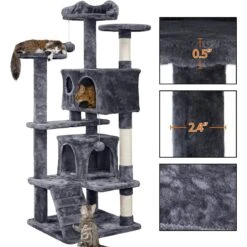 Yaheetech 54.5" H Multilevel Indoor Cat Tree & Condo -Cat Supplies 266569 PT6. AC SS1800 V1619638623