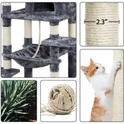 Yaheetech 59-in Plush Cat Tree & Condo -Cat Supplies 266571 PT5. AC SS1800 V1686153411