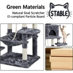 Yaheetech 59-in Plush Cat Tree & Condo -Cat Supplies 266571 PT6. AC SS1800 V1686153898